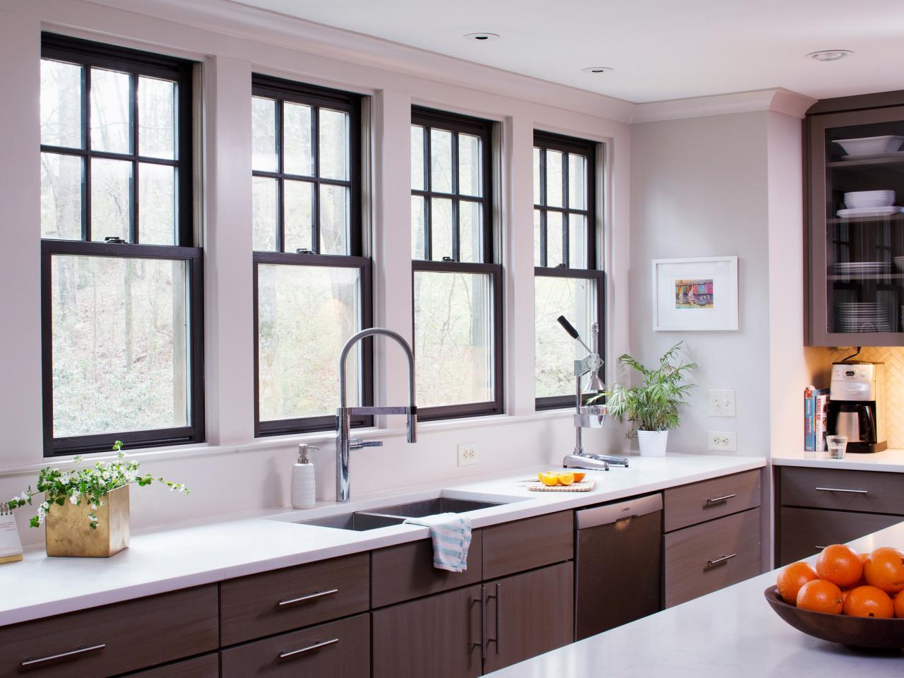 kitchen design with shuttered windows