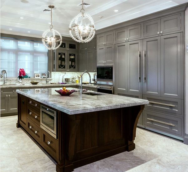 Gray Kitchen Cabinets, What Color Countertop With Light Grey Cabinets