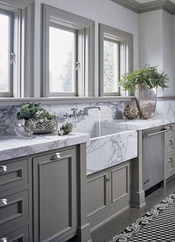 Gray Kitchen Cabinets, Light Gray Cabinets With Dark Granite Countertops